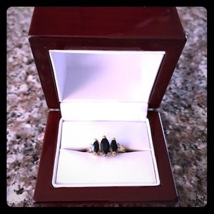 Blue Sapphire Yellow Gold Ring Size 6